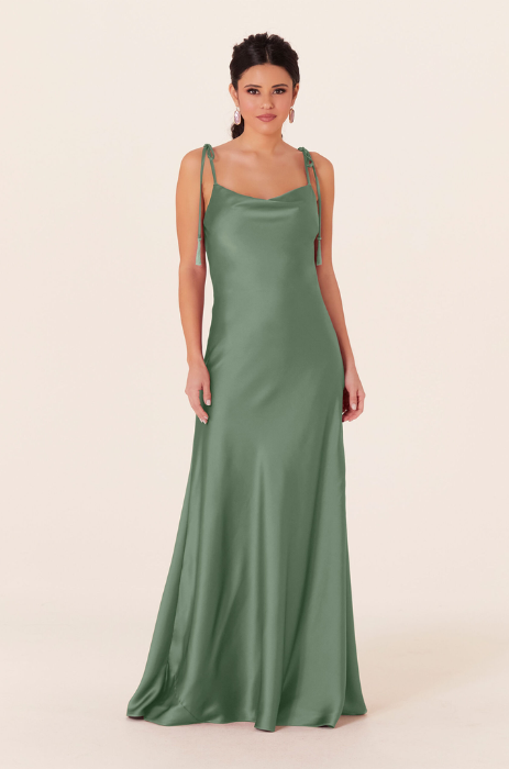 Satin A line bridesmaid dress Strutt Design Studio