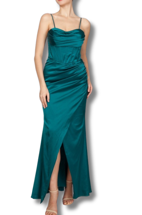 Satin corset style gown