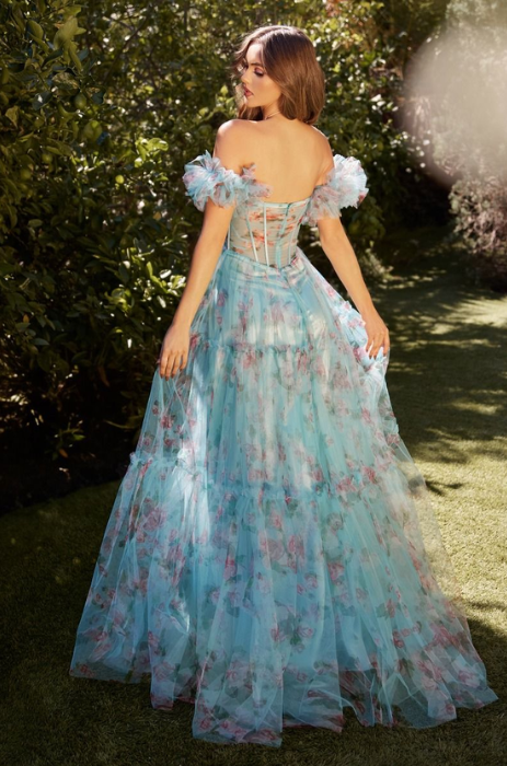 Floral chiffon prairie gown
