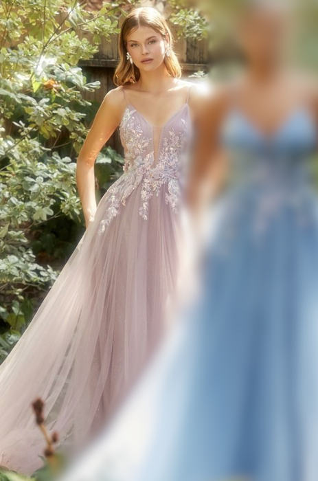 Mauve whimsical tulle ballgown