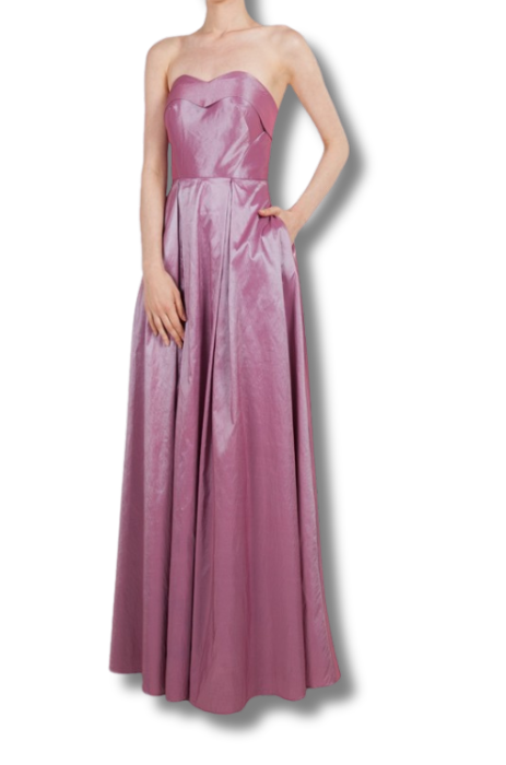 Pearlescent strapless gown