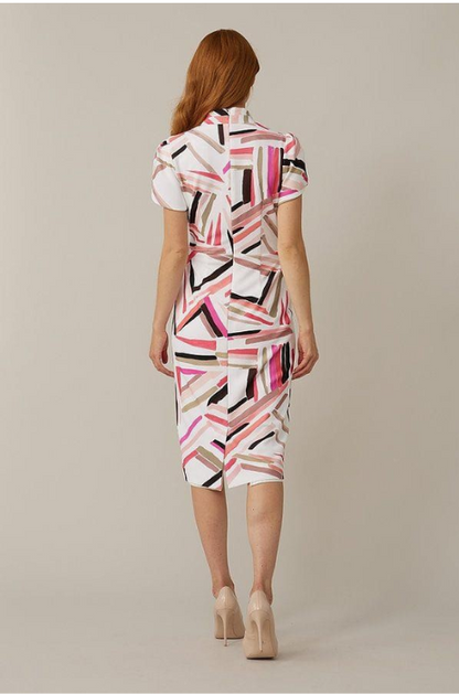 Structured stretch crepe printed dress