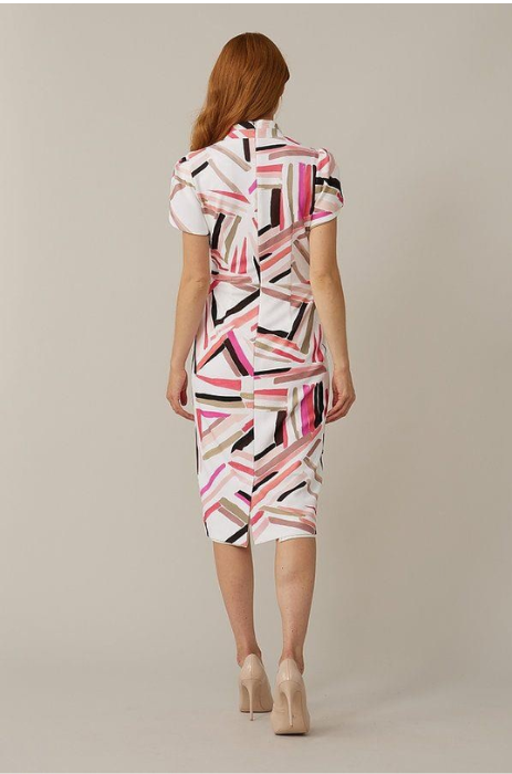Structured stretch crepe printed dress