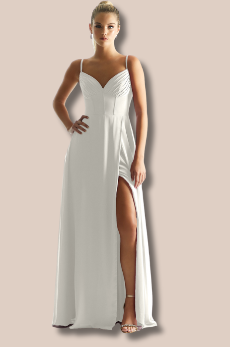 Corset boned chiffon dress