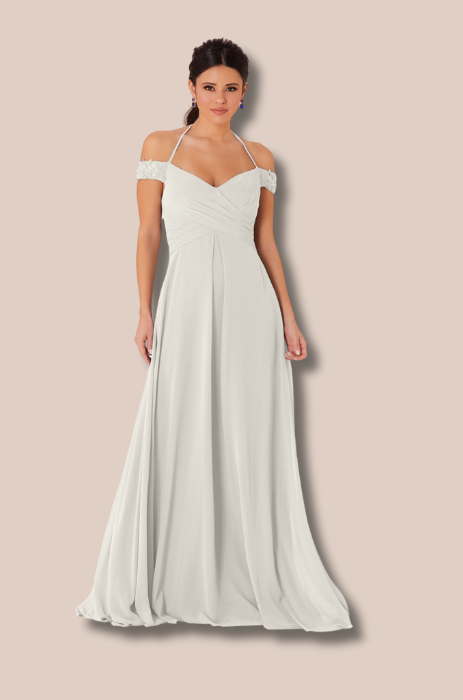 Tied halter chiffon dress