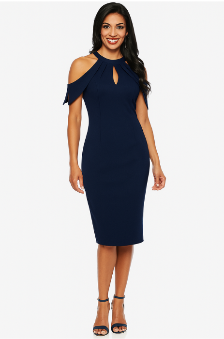 Keyhole halter cocktail dress