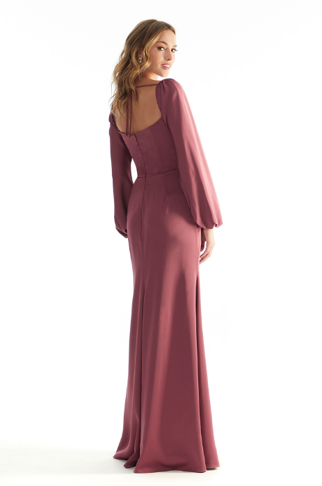 Long sleeve satin bridesmaid dress - SPECIAL ORDER ONLY