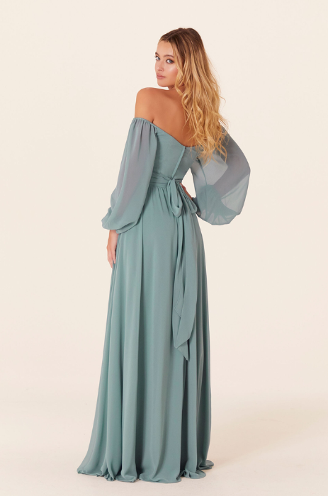 Chiffon bishop sleeve bridesmaid dress - SPECIAL ORDER ONLY