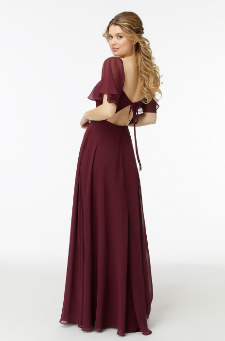 Chiffon flutter sleeve bridesmaid dress - SPECIAL ORDER ONLY