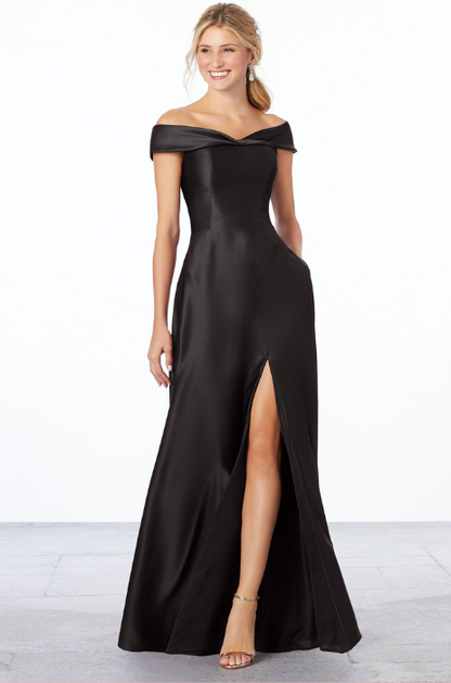 Satin off the shoulder bridesmaid dress - SPECIAL ORDER ONLY