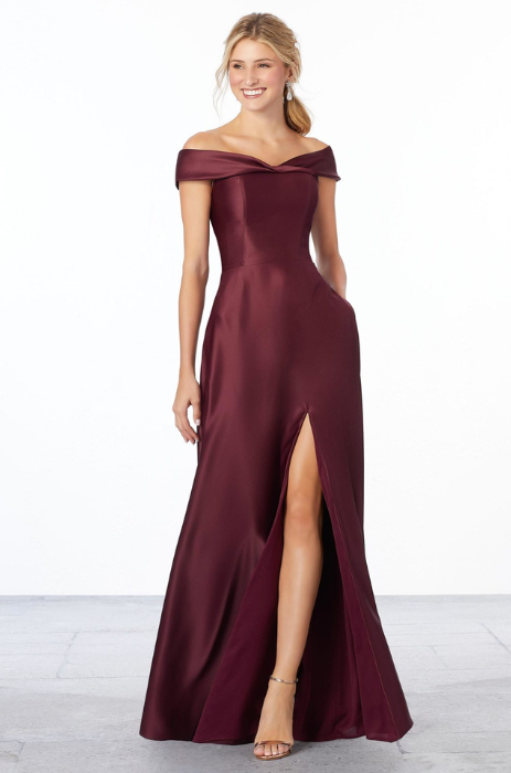 Satin off the shoulder bridesmaid dress - SPECIAL ORDER ONLY
