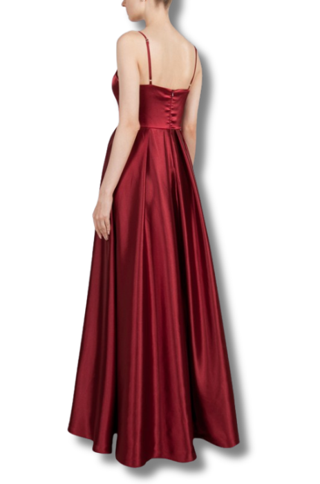 Satin V-neck ball gown