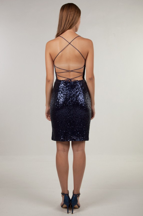 Strappy back sequin mini