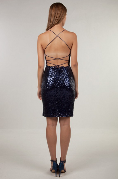 Strappy back sequin mini