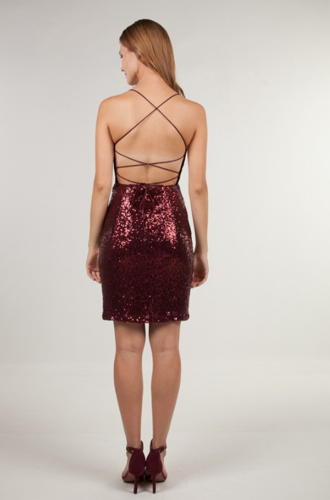 Strappy back sequin mini