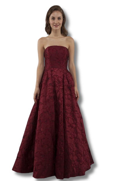 Textured strapless ballgown