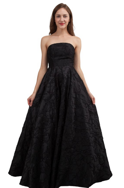 Textured strapless ballgown