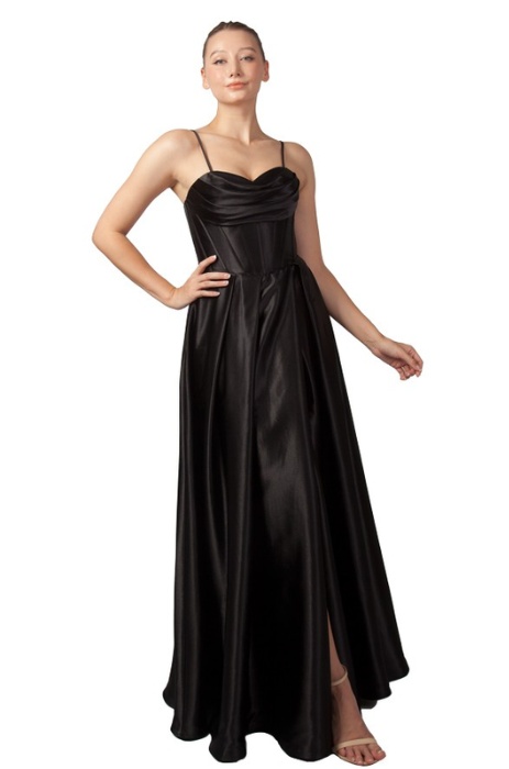 Satin corset ball gown