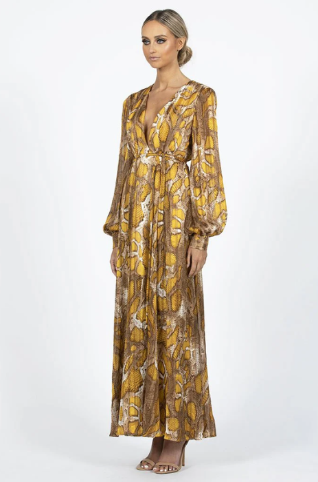 Serpent long sleeve dress by Bariano