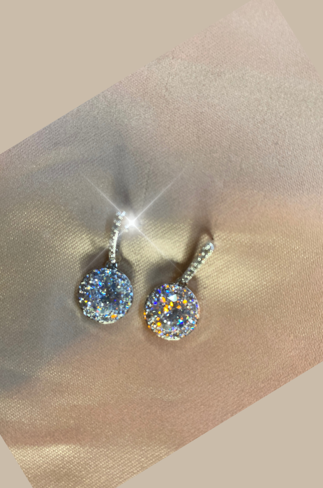 Petite circular drop earrings