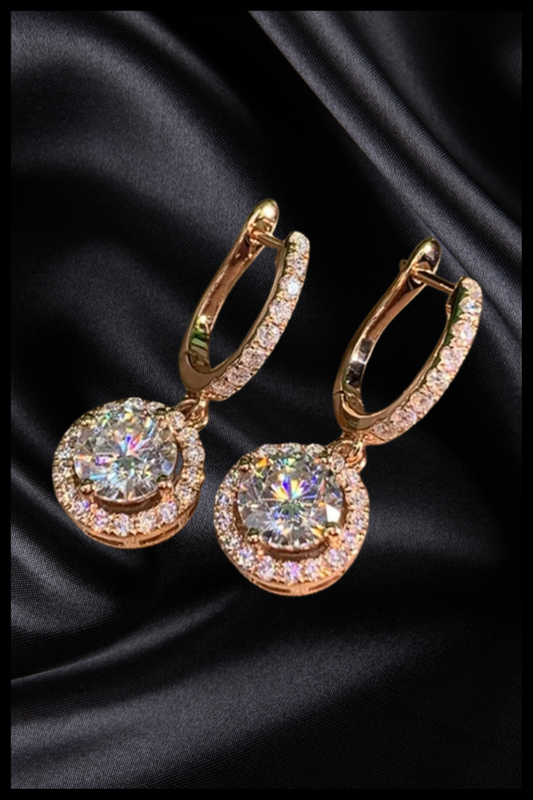 Rose gold hoop clasp earrings