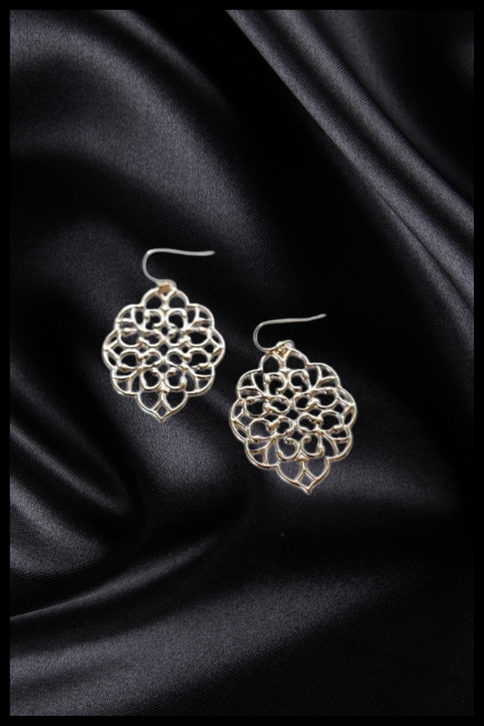 Rose gold filigree earrings