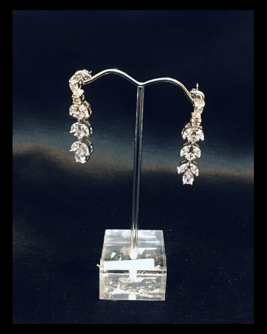 Three tier crystal drop earrings