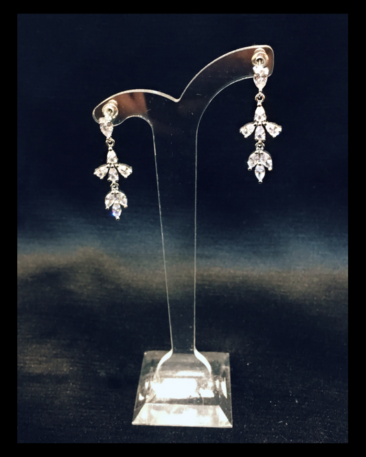 Two tier crystal drop earrings