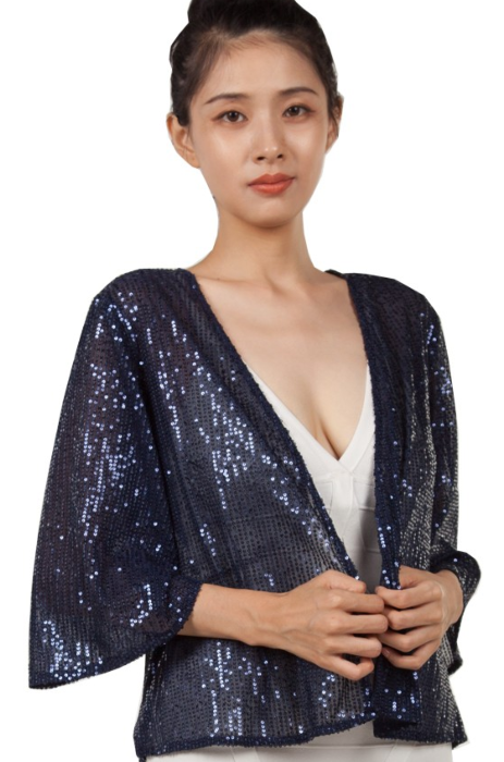 Miss Anne sequin cropped light jacket